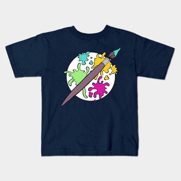 Paint Brush Kids T-Shirt by Olooriel